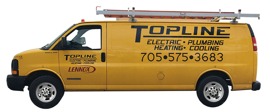 Topline Electric Limited branded yellow service van