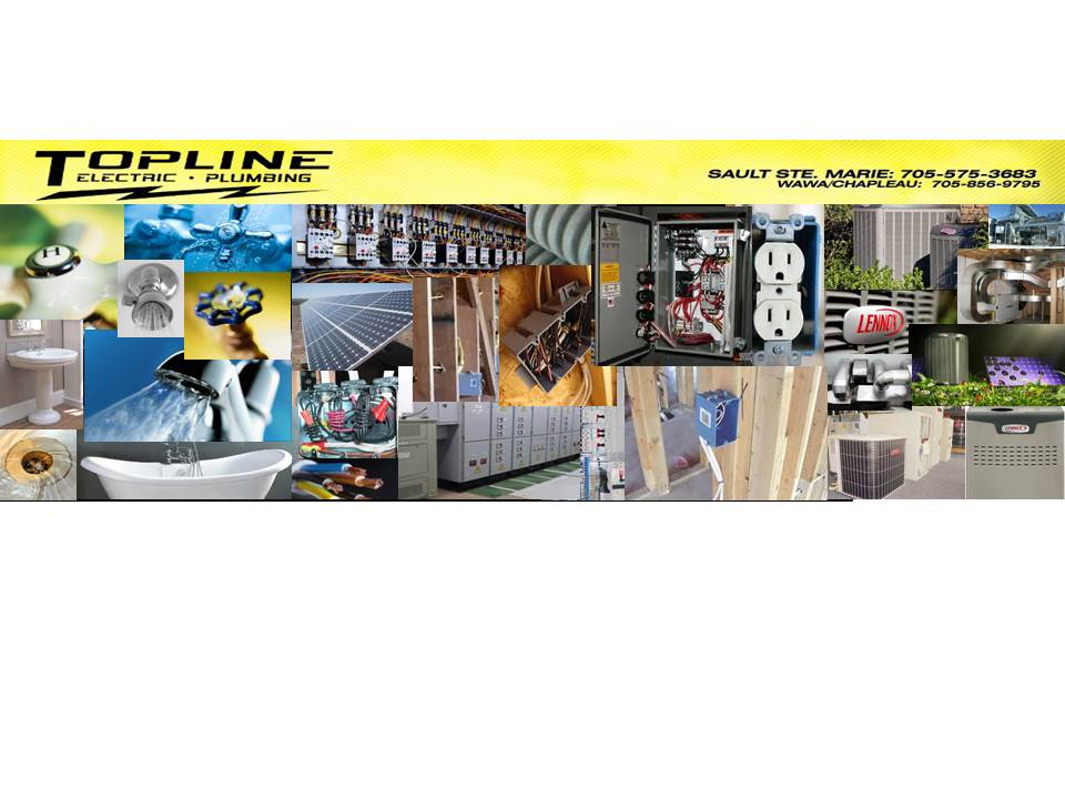 Topline Electric branded collage showing full range of services